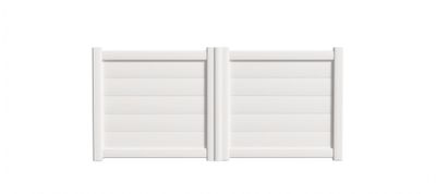 Portail battant aluminium ENZO l.3,50 x H.1,75 m blanc - PREFALU