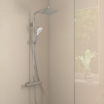 Colonne de douche thermostatique chromée Moventa E 230 EcoSmart - HANSGROHE