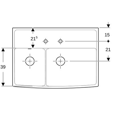 Evier de cuisine timbre d'office grès blanc 90x63 cm 2 bacs Walter - PERLINE
