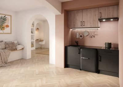 Façade transversale pour meuble haut de cuisine Lotus noir mat 35 x 80 cm OFITRES