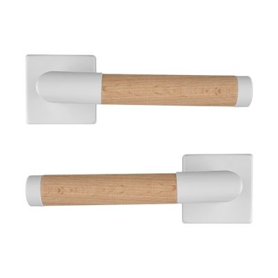 Poignées de porte sur rosaces carrées sans trou Pretty blanc ALPERTEC