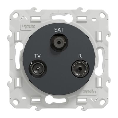 Prise antenne TV/ FM/ SAT murale anthracite - Odace 2011 SCHNEIDER ELECTRIC