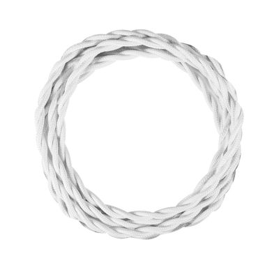 Câble électrique tissu torsadé blanc 3m - TIBELEC