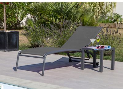 Table basse lou 40x40 aluminium graphite PRO LOISIR Livraison à domicile incluse