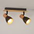Réglette 2 spots E14 2x7W Noir et bois - Matteo COREP