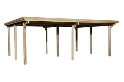 Carport double -  618 - 315 x 120 cm - toit en acier Livraison gratuite domicile WEKA