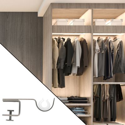 Support de tringle pour dressing Easyclamp en métal diam 16 à 28 Finition Chromé - MOBOIS