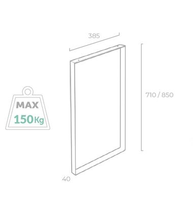 Pied de table métal noir 40 x 400 x 710 mm REI