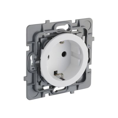 Prise schuko 2 pôles + terre blanc Casual Evo - DEBFLEX