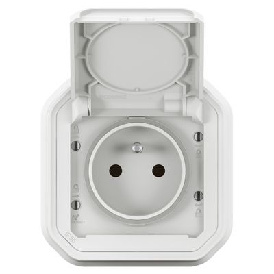 Prise 2 pôles + terre encastrable Plexo blanc IP55 - LEGRAND