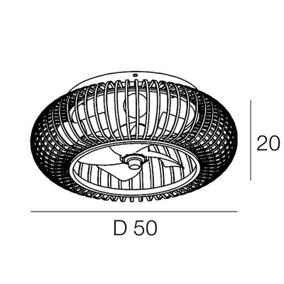 Ventilateur de plafond design bambou 4xE27 + télécommande Ø50cm - Fortaleza COREP