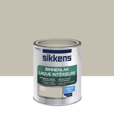 Peinture Laque intérieure gris argile satin 0,75 L - SIKKENS