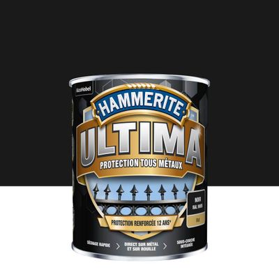 Peinture fer extérieur ultima noir mat 2,5 L - HAMMERITE