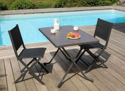 Gueridon cola 110x70 acier gris PROLOISIRS Livraison à domicile incluse