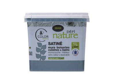 Peinture naturelle murale Orage satin 1 L - DEFI NATURE