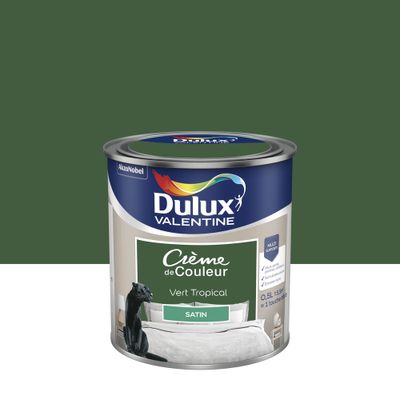 Peinture Crème de Couleur Vert Tropical satin 0,5 L - DULUX VALENTINE