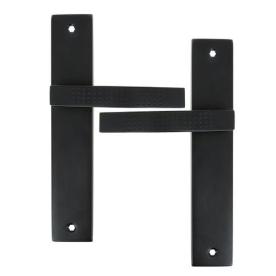 Poignées de porte sur plaques sans trou Henri L noir LINEA BERTOMANI