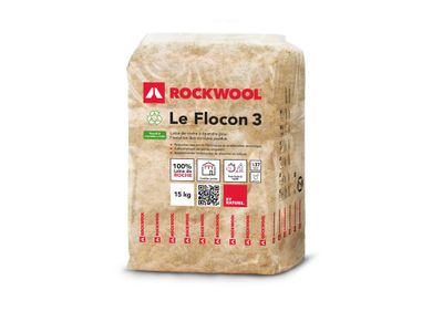 Laine de roche pour comble perdu à épandre Le Flocon 3 ROCKWOOL - 15 kg