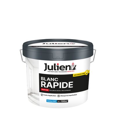 Peinture acrylique Rapide blanc W mat 10 L - JULIEN