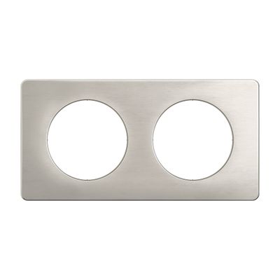 Plaque de finition 2 postes Aluminium satiné - Céliane LEGRAND