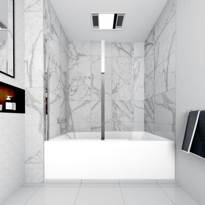 Pare-baignoire 2 vantaux Cuba chromé 120 x 138 cm