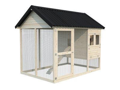 Poulaillier  Bois Naturel  Chick 6,7m2 Livraison à domicile incluse