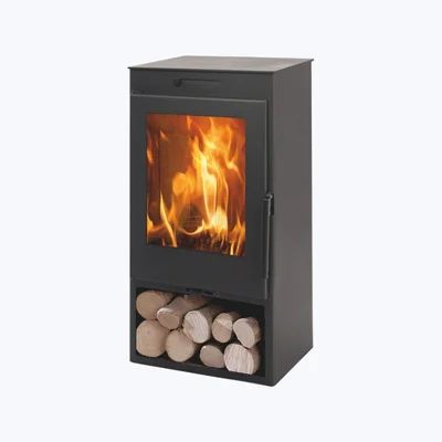 Poêle à bois sur bucher 6,3 kW ZAHARA 7 étoiles flammes vertes - PANADERO