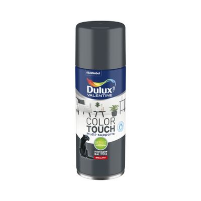 Bombe de peinture Color Touch anthracite RAL 7016 brillant 400 mL - DULUX VALENTINE