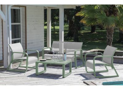 Table basse QUENZA II 90 x 60 cm aluminium crème, Livraison à domicile incluse - PROLOISIRS