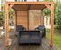 Pergola autoportante en bois traité thermachauffé avec ventelles mobiles sur toit et un mur L 3,13 x l 2,34 x h 2,17 m, Livraison à domicile incluse - HABRITA