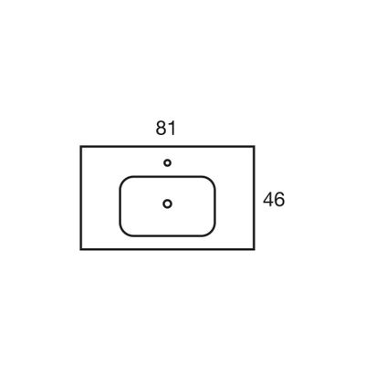 Plan vasque de salle de bains New Onix L80 x H19 x P46 cm céramique blanc