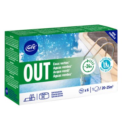 Traitement piscine stop eaux vertes boîte carton de 6 pastilles de 20G GRE