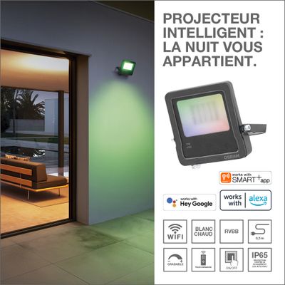 Projecteur extérieur LED connecté Smart + anthracite IP65 2400 lumens RGBW - LEDVANCE