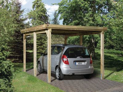 Carport 1 voiture 617 T1 toit en galva Livraison gratuite domicile WEKA
