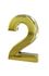 Chiffre 2 adhésif hauteur 50 mm ABS doré THIRARD