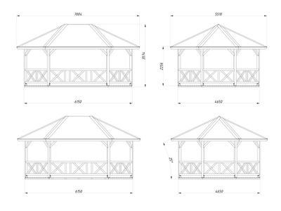 Kiosque de jardin en bois Betty - 25 m² intérieur - Couverture de toit en shingles - Livraison à domicile incluse - PALMAKO