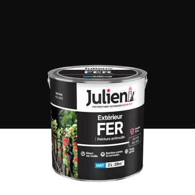 Peinture fer noir mat 2 L - JULIEN