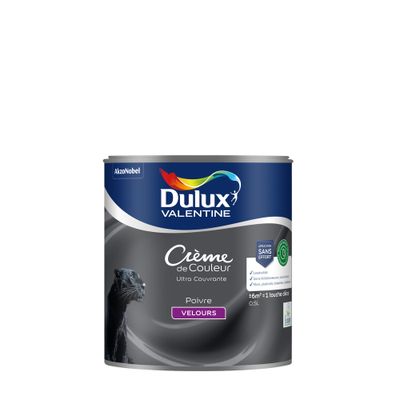 Peinture crème de couleur Poivre velours 0,5L - DULUX VALENTINE