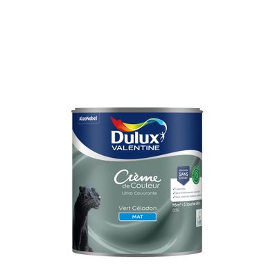 Peinture crème de couleur Vert Céladon mat 0,5L - DULUX VALENTINE