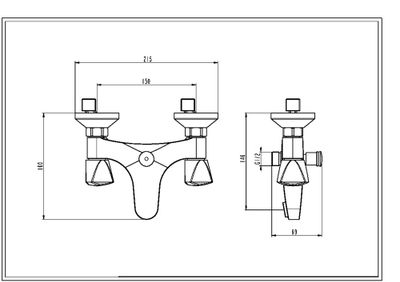 Mélangeur de baignoire Chrome Target - ESSEBAGNO
