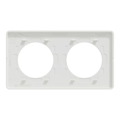 Plaque de finition 2 postes aluminium brossé/ blanc - Odace Touch SCHNEIDER ELECTRIC