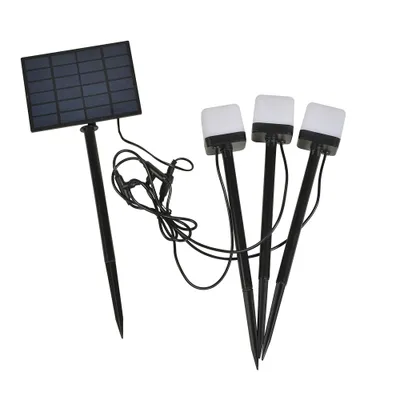 Bornes solaires à piquer LED Recife noir IP54 30 lumens blanc chaud par 3 - COREP