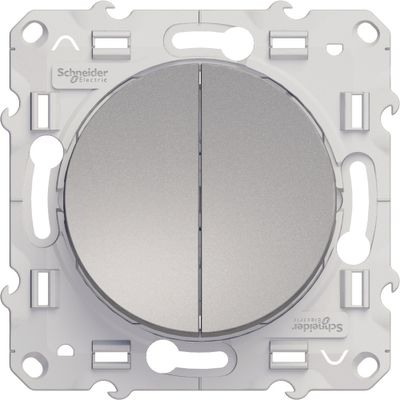 Interrupteur va-et-vient et bouton poussoir aluminium - Odace 2011 SCHNEIDER ELECTRIC