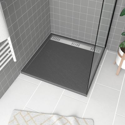 Receveur de douche 90x90 cm acrylique anthracite Pedra - AURLANE