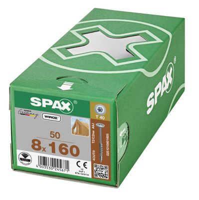 Vis tête disque Torx 8 x 160 mm par 50 SPAX