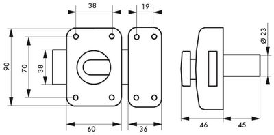 Verrou de porte d'entrée Apache à bouton et cylindre 45 mm noir 3 clés THIRARD