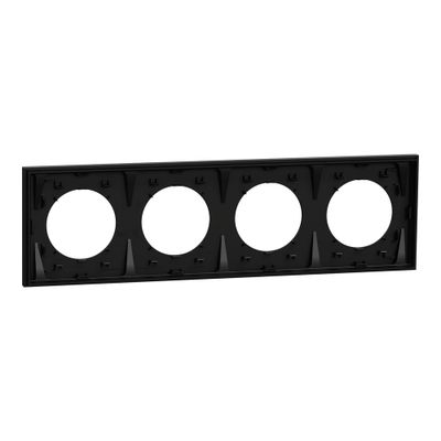 Plaque de finition 4 postes Odace 2025 noir onyx - SCHNEIDER ELECTRIC