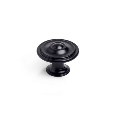 Bouton de meuble Lyonnais noir mat diamètre 35 mm REI