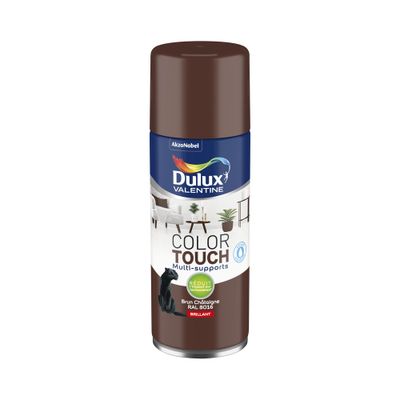 Bombe de peinture Color Touch brun châtaigne RAL 8016 brillant 400 mL - DULUX VALENTINE