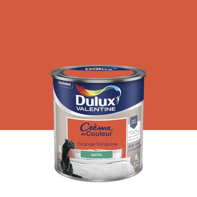Peinture crème de couleur satin orange sanguine 0,5 L - DULUX VALENTINE